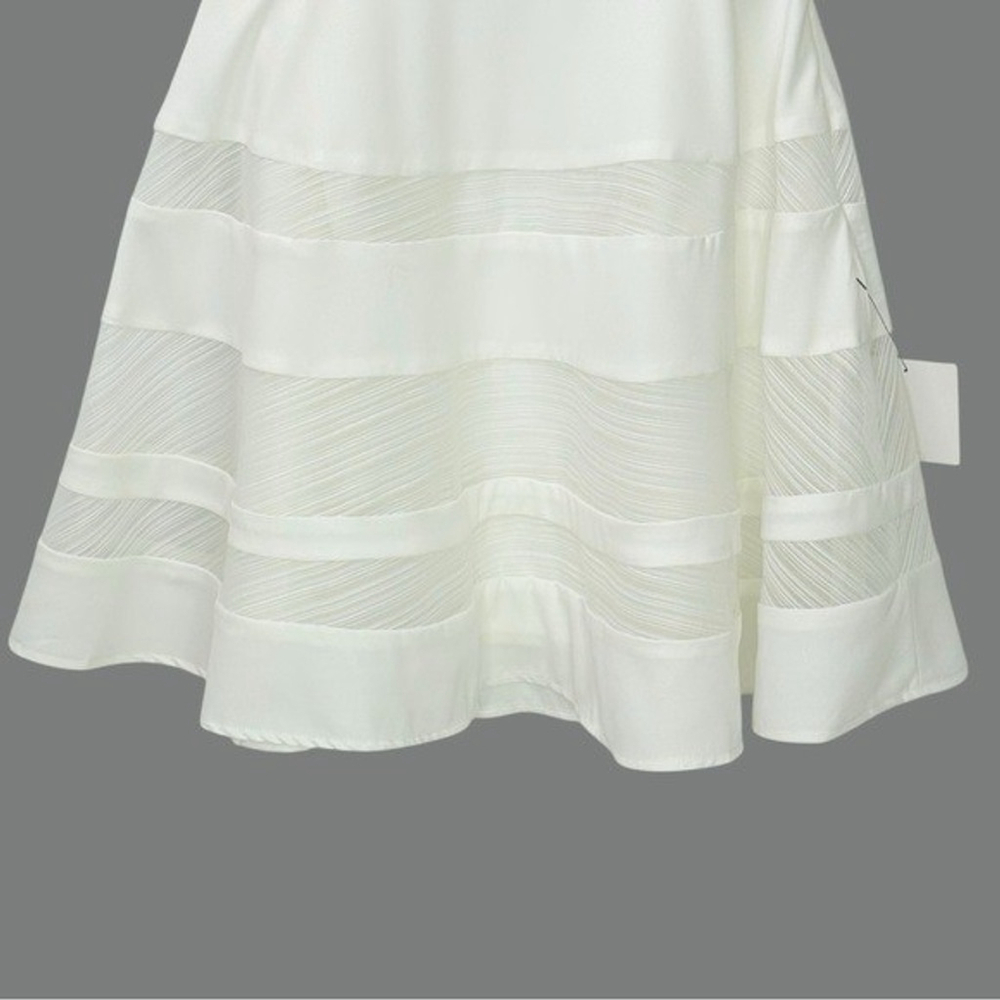 Lulu*s size M Play Nice Ivory Skater Dress Mini HOCO Graduation Bridal Shower - Picture 7 of 16